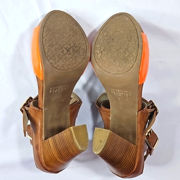 Kenneth Cole Brown & Orange Sandals Size 9 - Picture 9 of 9